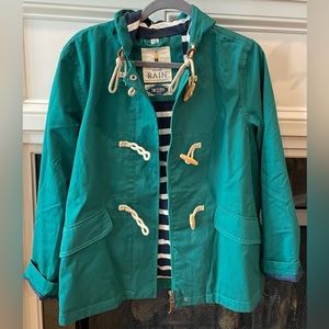 Seasalt Cornwall Toggle Rain Jacket in Emerald, US size 8 (UK size 12)